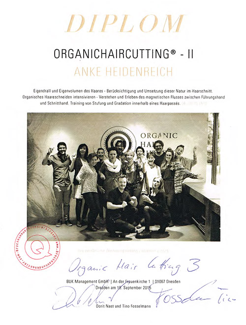 Diplom Organichaircutting® II von Anke Heidenreich